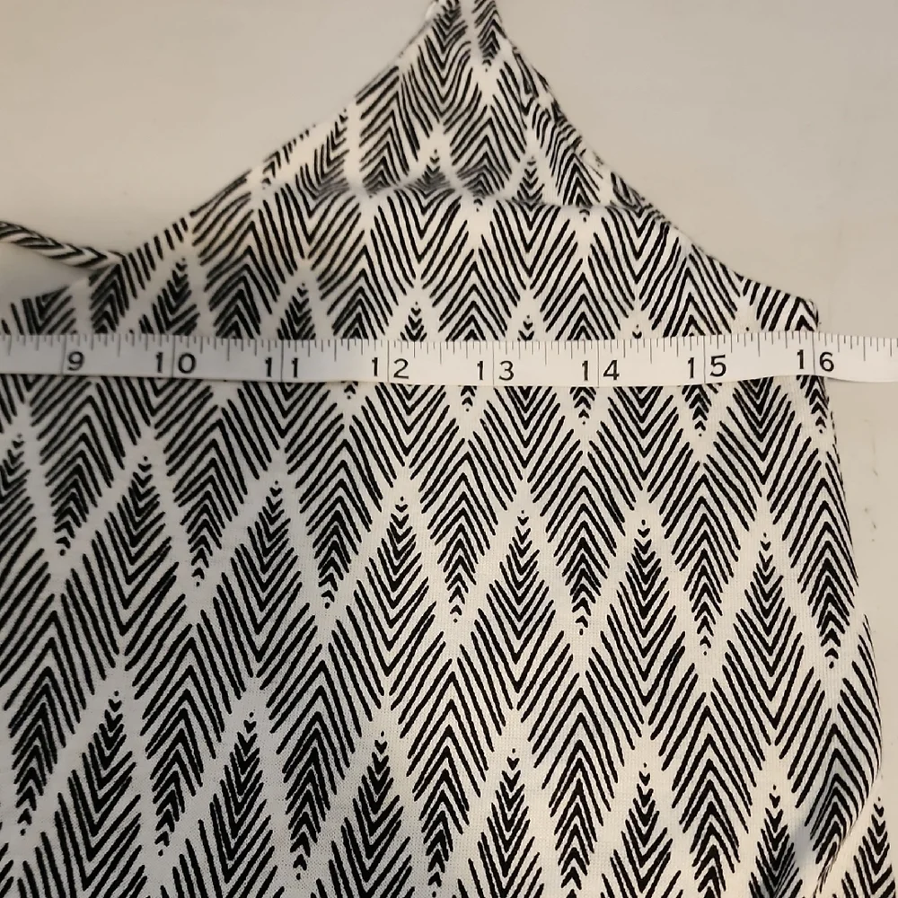 Black and White Chevron Jumpsuit with Tapered Legs - Picture 4 of 10